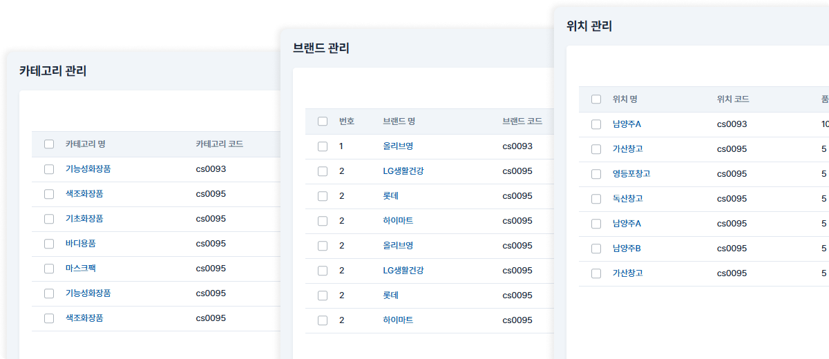 브랜드/카테고리별 상품 관리,이제 쉽고 간편하게 파악하세요!